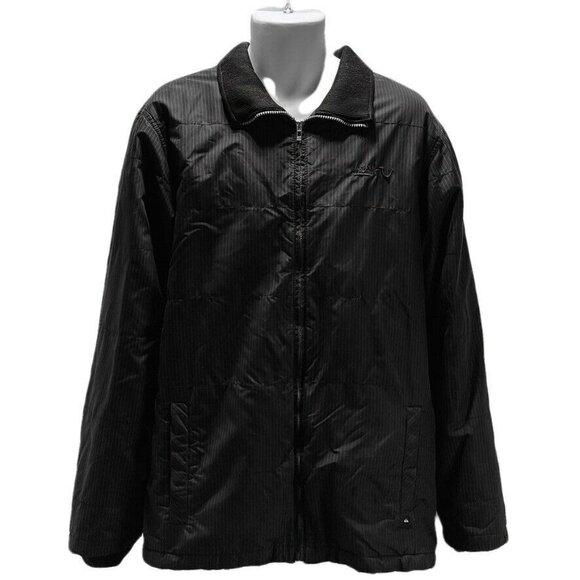 Quiksilver Mens Black Soft Shell Jacket Size Large With Zipper Closure & Soft Fl - Picture 2 of 12
